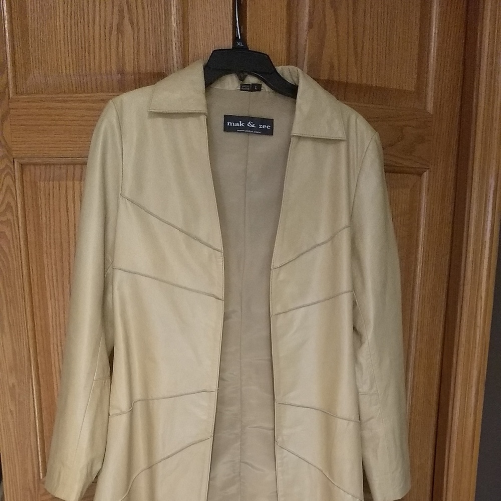 Soft Yellow Leather Duster- Mak and Zee
